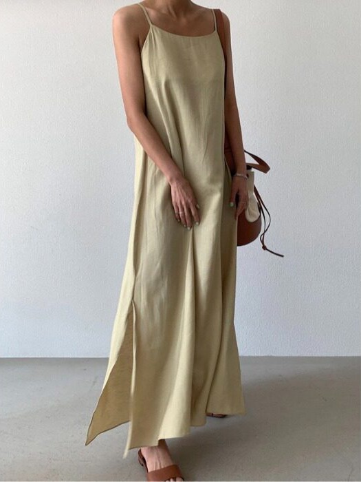 Korean Daily Lifestyle - Two-Color Simple Strapless Dress Korean Style