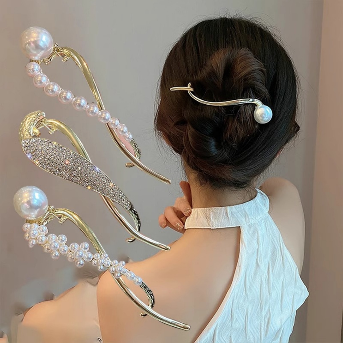 Elegant Glitter Pearl Hair Cli - Lifestyle Of Korean ulasan dan harga